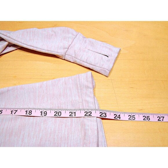 Mondetta Pullover Top Jacket Pink Heather 1/4 Zip Thumb Holes Ruching Size S/M - Picture 6 of 12